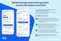 AOK Bayern und ZAVA starten das elektronische Wiederholungsrezept für gesetzlich Versicherte in Zusammenarbeit mit niedergelassenen Ärzten